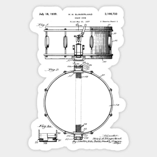 Snare Drum 1939 Vintage Patent Print Sticker